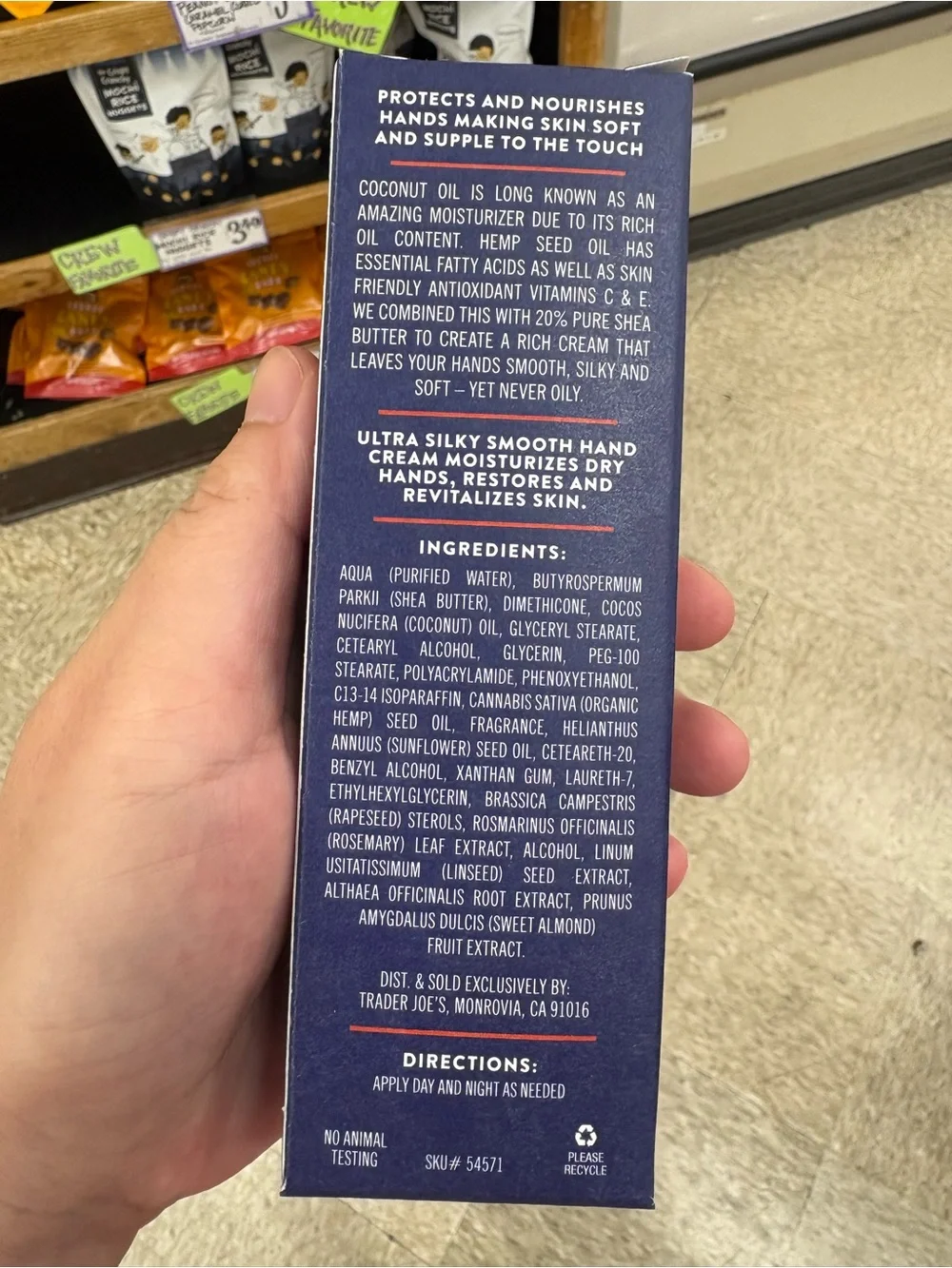 Trader Joe’s famous Limited Ultra Moisturizing Hand Cream - Navy Blue